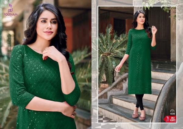 Poonam Moon Ethnic Wear Sequence Designer Kurti Collection